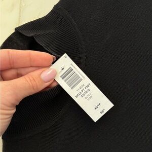 Aritzia Black Ribbed Polo Sweatshirt
